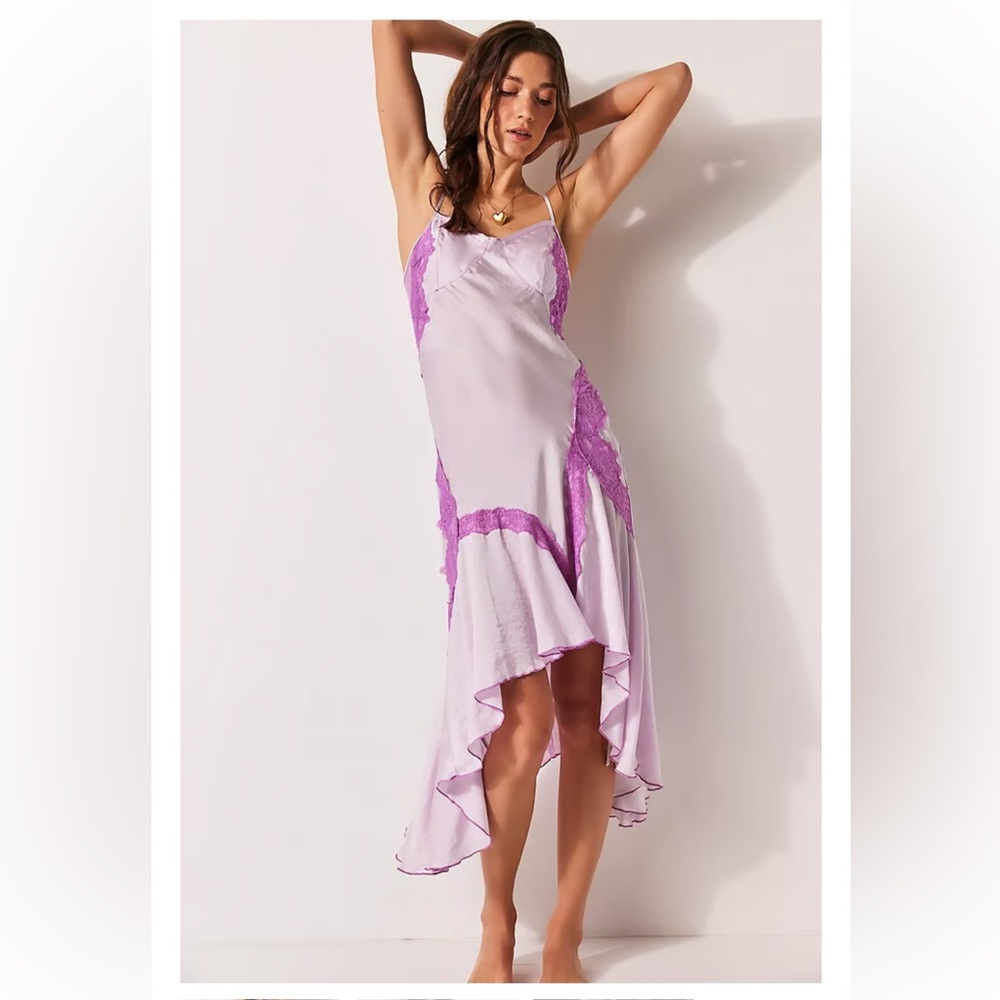 Free People Neon Nights Midi Slip Dress